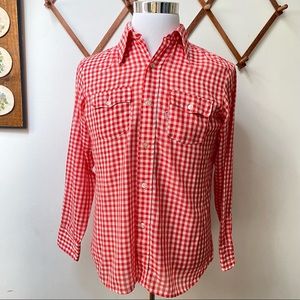 1970s Vintage Levi’s Checkered Western Button Down Shirt - Small